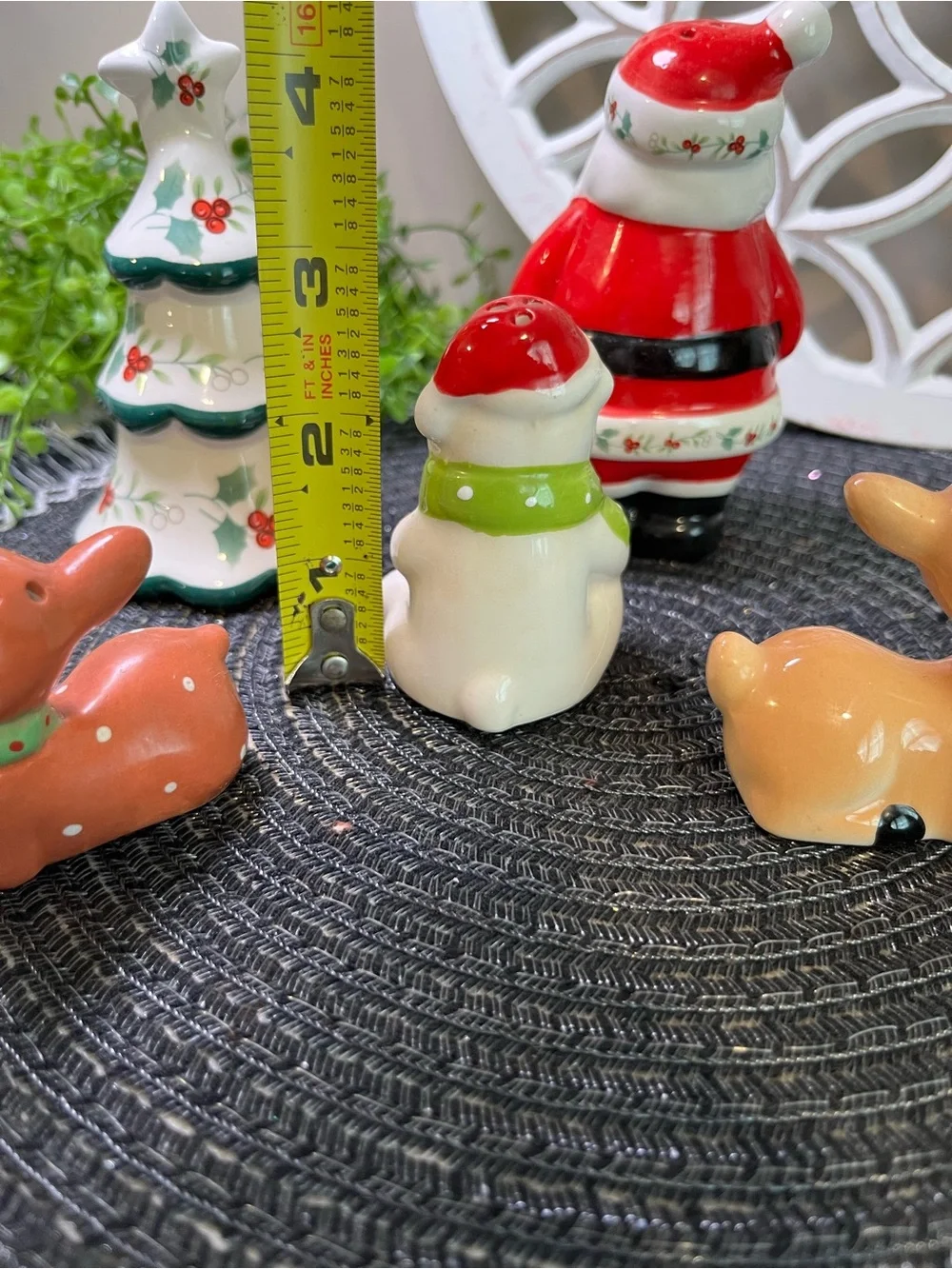 Holiday Ceramic Salt & Pepper Figurines - Set of Five